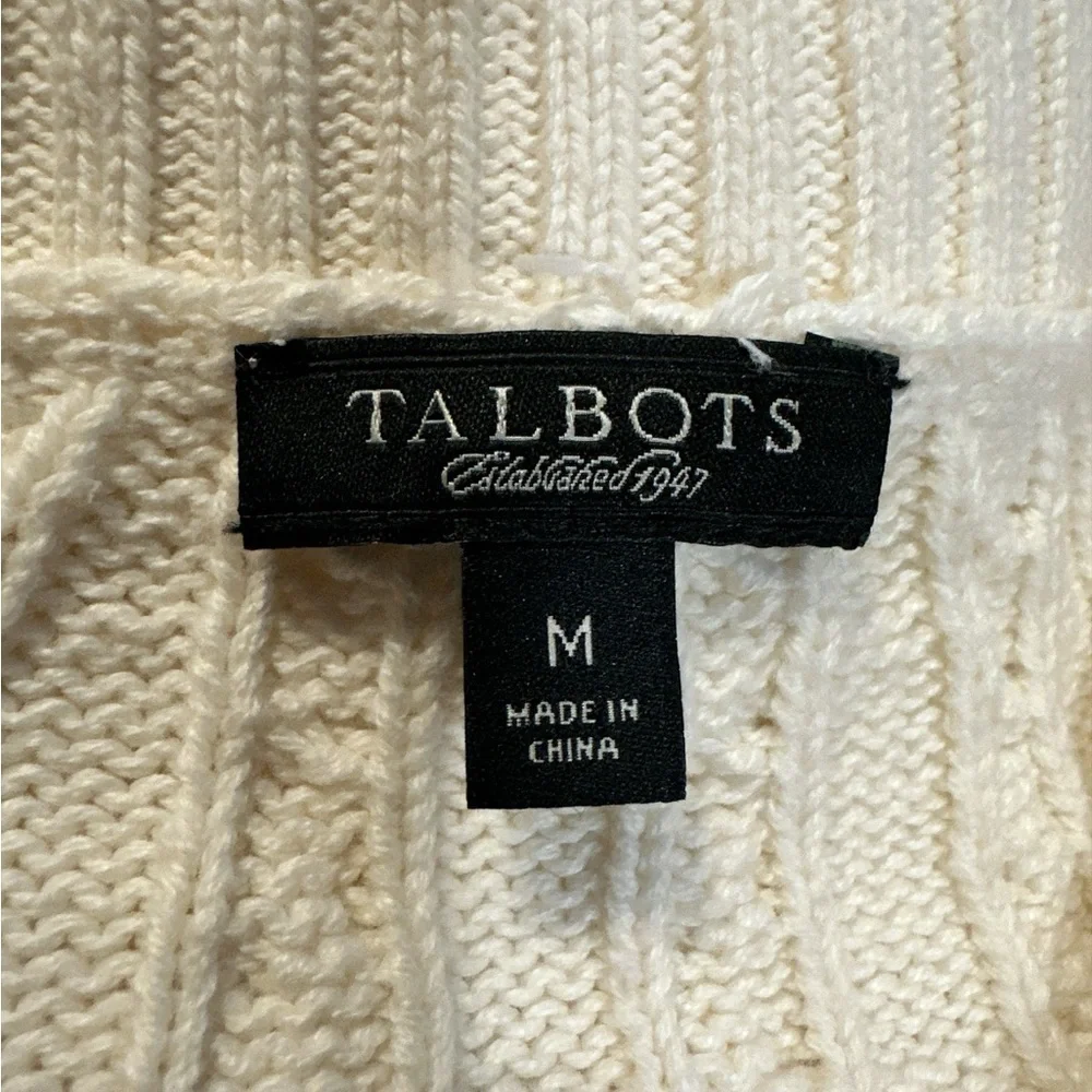 Talbots Cream Cable Knit Sweater